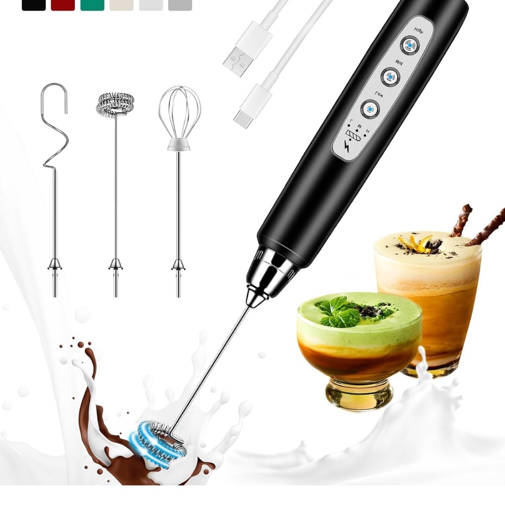 Milk Frother Handheld Rechargeable, Frother Wand Drink